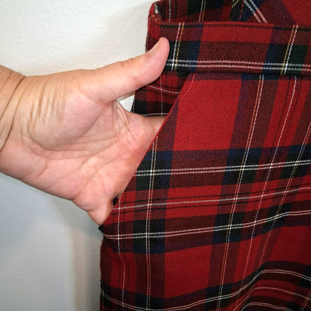 Forever 21 Red Plaid Bib Overall Dress Size S Dark Academia School Girl Preppy - Picture 4 of 14